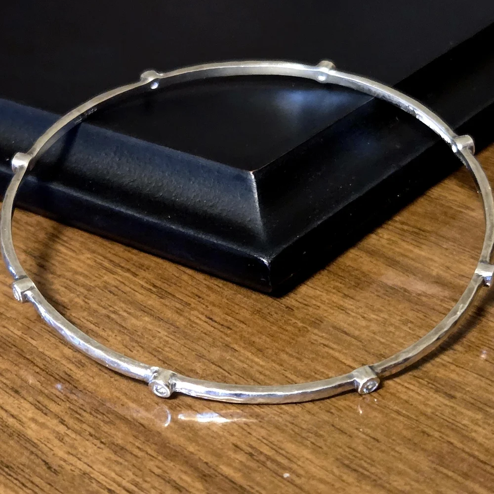 Silpada Sterling Silver & Zirconia Bangle Bracelet - Picture 1 of 7